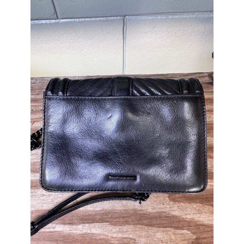 Rebecca Minkoff Black Quilted Leather Chain Strap Crossbody Bag - Picture 2 of 6